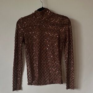 Anthropologie Pilcro sequins mesh top